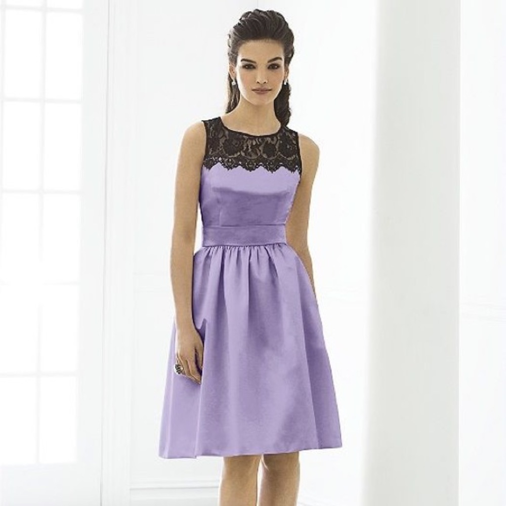 After Six Purple and Lace Top Dress